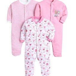 EIO Infant Kids Pack of 3 Printed Cotton Sleepsuits-image-81