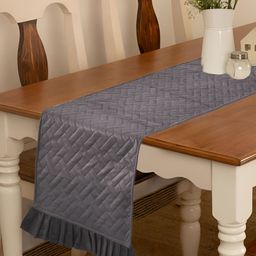 RRC Grey Velvet Textured Table Runner-15