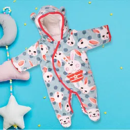 Baby Moo Infants Kids Blue & White Printed Romper-18