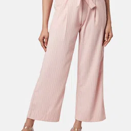 Annabelle by Pantaloons Women Striped High-Rise Pleated Trousers-image-49