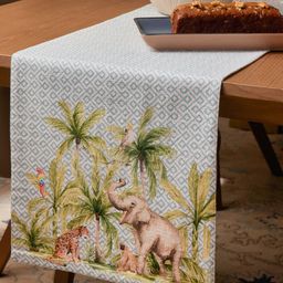 Eris Home Blue & Green Printed Pure Cotton Table Runner-image-65