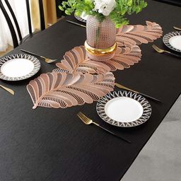 Dakshya Industries Copper-Toned Self Design Table Runner-41