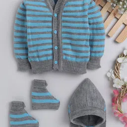 Little Angels Kids Set Of 4 Striped Acrylic Baby Apparel Gift Set-19