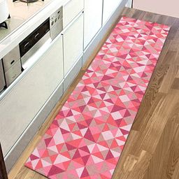Saral Home Pink Geometric Printed Cotton Multiuse Rug-14