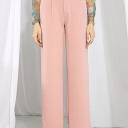 Kotty Women Relaxed High-Rise Straight Fit Trousers-image-68