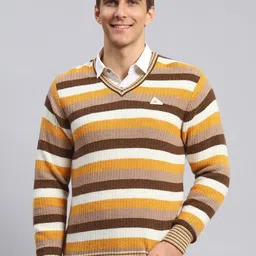 Monte Carlo Striped Ribbed Woollen Pullover-image-42
