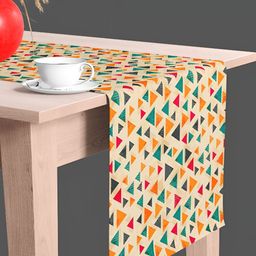 ArtzFolio Beige & Orange Geometric Printed Table Runner-36
