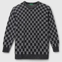 United Colors of Benetton Boys Checked Cotton Pullover-picture-51