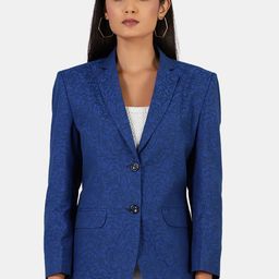 INDOPHILIA Self-Design Single Breasted Pure Cotton Casual Blazer-image-3