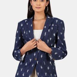 INDOPHILIA Printed Cotton Single-Breasted Casual Blazer-picture-23