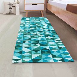 Saral Home Turquoise Blue Cotton Runner-31