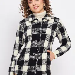 Duke Women Checked Cardigan Sweater-image-51
