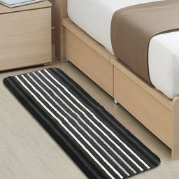 Saral Home Black & White Striped Rectangle Floor Runner-picture-10