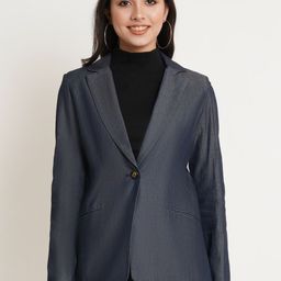Purple State Notched Lapel Long Sleeves Single-Breasted Formal Blazer-image-98