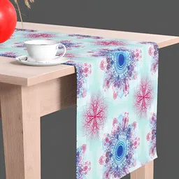 ArtzFolio Blue & Pink Ethnic Motifs Digital Printed Table Runner-40