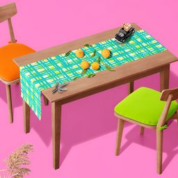 ArtzFolio Green & White Digital Printed Table Runner-16