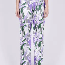 First Resort by Ramola Bachchan Women Comfort Fit Abstract Camouflage Printed Trousers-image-80