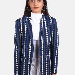 INDOPHILIA Printed Cotton Single-Breasted Casual Blazer-image-58