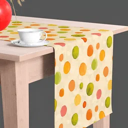 ArtzFolio Beige & Green Geometric Printed Table Runner-13