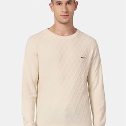Blackberrys Men White Cotton Cable Knit Pullover-picture-32