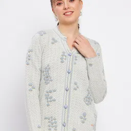 Duke Self Design Cable Knit Acrylic Cardigan-image-11