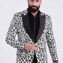 MR BUTTON Men WITH BLACK DOT PRINT Breasted Blazer-image-46