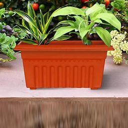 TRUSTBASKET Brown 3 Pieces Textured UV Treated Rectangular Planters-11