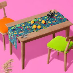 ArtzFolio Blue & Red Printed Table Runner-13