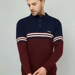 KVETOO Colourblocked Turtle Neck Acrylic Pullover Sweater-image-115