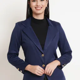 Purple State Notched Lapel Long Sleeves Single-Breasted Slim Fit Blazer-image-30