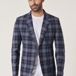 MR BUTTON Checked Slim Fit Single Breasted Blazer-picture-34