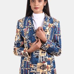 INDOPHILIA Single-Breasted Printed Cotton Blazer-picture-23