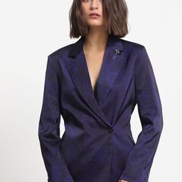RAREISM Double Breasted Satin Blazer-image-14
