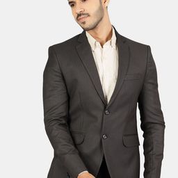 Wintage Men Brown Solid Single-Breasted Blazer-24