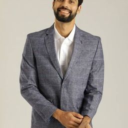 Indian Terrain Checked Single Breasted Blazer-picture-24