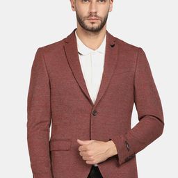 Blackberrys Men Red Solid Single-Breasted Slim-Fit Blazers-52