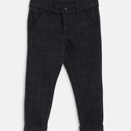 Chicco Boys Grey Melange Checked Relaxed Trousers-31
