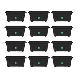 TRUSTBASKET Black 12-Pieces Textured UV Treated Rectangular Planters-27