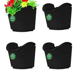 TRUSTBASKET Black 4-Pcs Vertical Gardening Hanging Planters-18