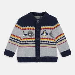 Chicco Boys Graphic Self Design Cotton Cardigan-image-95