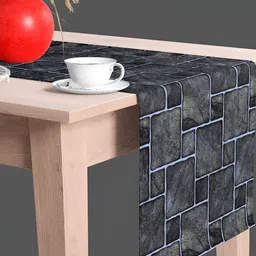 ArtzFolio Grey & Black Digital Printed Table Runner-12