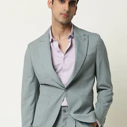 RARE RABBIT Men Dexit Tailored Fit Solid Single-Breasted Blazers-51