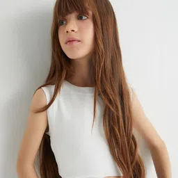 Koton Girls Round Neck Sleeveless Crop Sweater Vest-image-24
