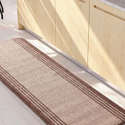 Saral Home POWER Beige & Brown Striped Rectangular Anti-Skid Bedside Runner-16