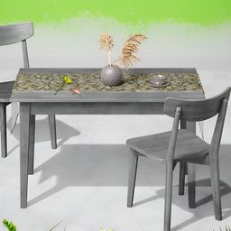 ArtzFolio Olive & Brown Floral Velvet Printed Table Runner-42
