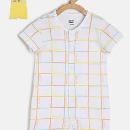 MINI KLUB Infant Boys Pack Of 2 Printed Pure Cotton Rompers-image-23