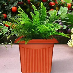 TRUSTBASKET 3-Pieces Brown Textured UV Treated Square Planters-19