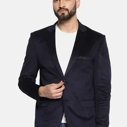 TAHVO Single-Breasted Velvet Slim-Fit Casual Blazer-image-99