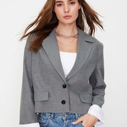 Trendyol Notched Lapel Single-Breasted Crop Blazer-picture-49