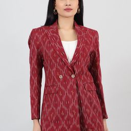 INDOPHILIA Printed Cotton Single Breasted Blazer-picture-25